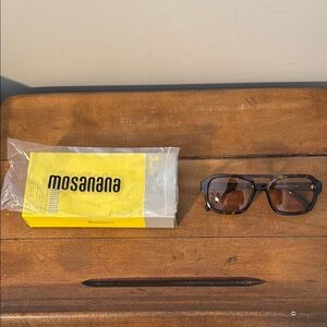 Yellow and Brown Sunglasses with Oversized Frames